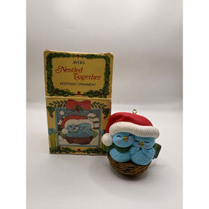 Avon Nestled Together Keepsake Ornament 1982 Vintage Christmas Birds